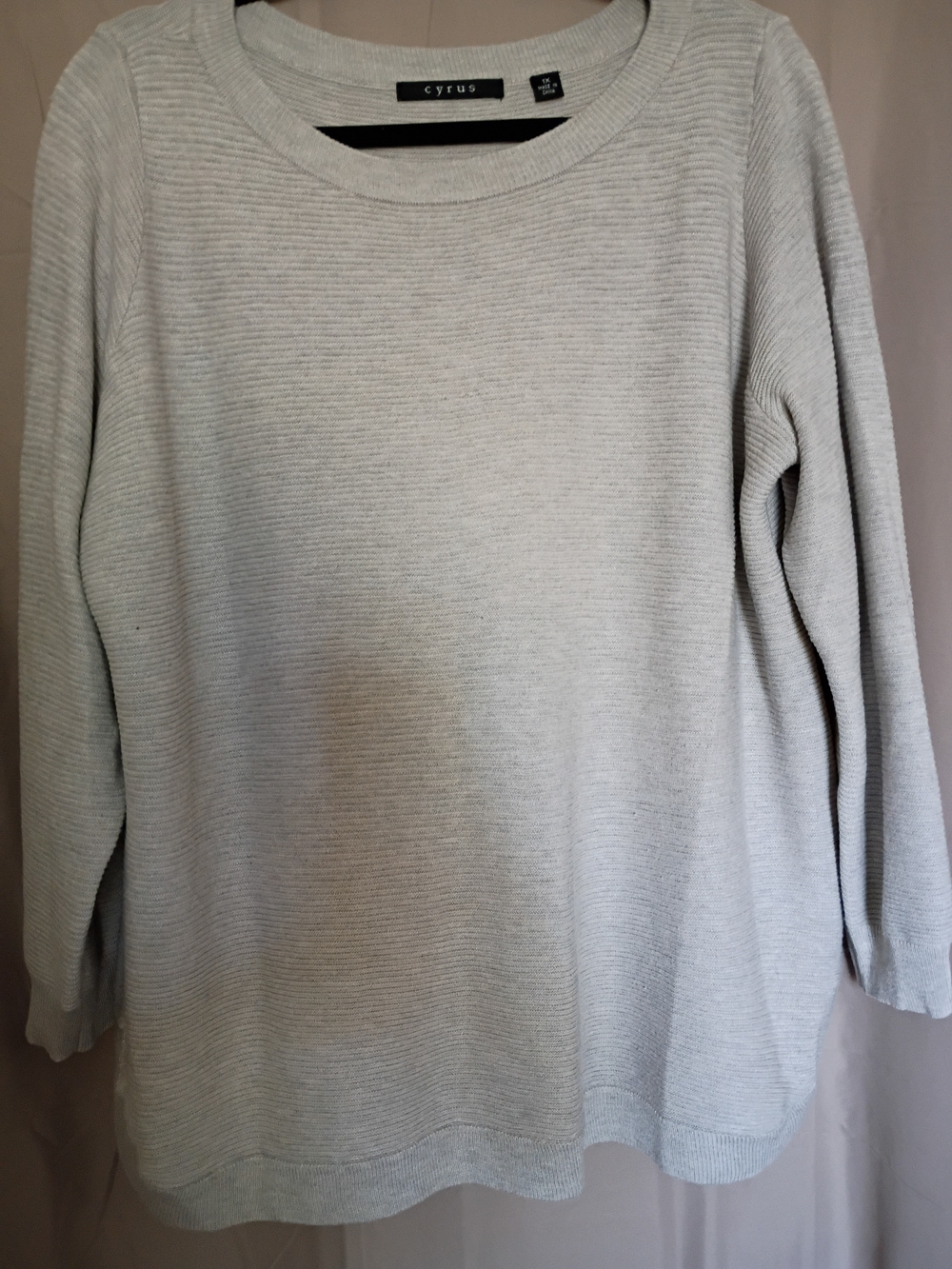 Cyrus Soft Ribbed Scoop Neck Sweater in Light Gray